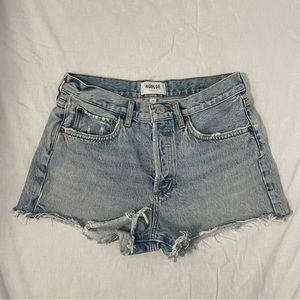 Agolde light wash jean shorts
